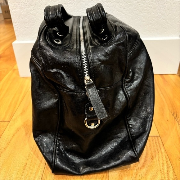 Emporio Armani Black Leather Bowler Tote - Picture 9 of 9